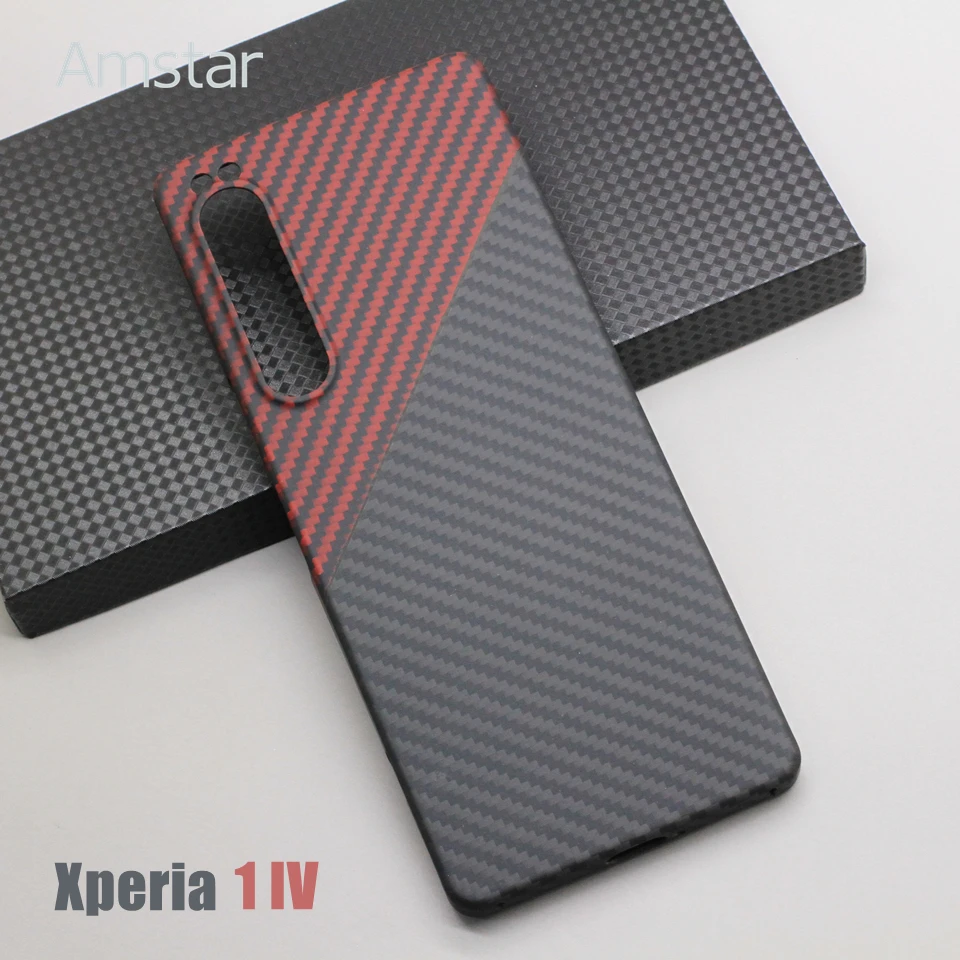 Amstar Dual-color Carbon Fiber Phone Case for Sony Xperia 1 IV Ultra-thin Anti-drop Premium Aramid 1 Cases Cover