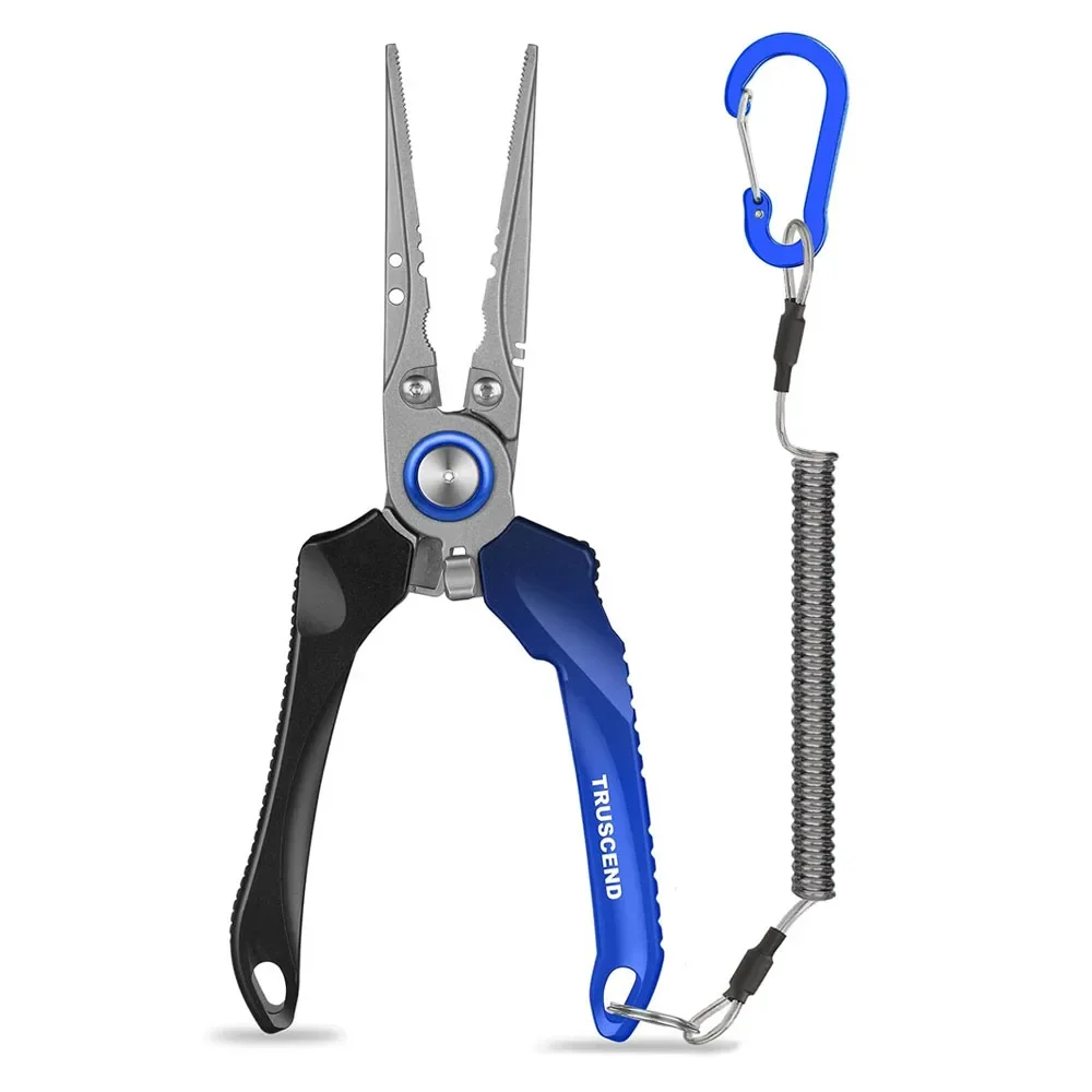 

Lockable Convenient Fishing Pliers Innovative Ergonomic Handles Seawater Resistant Multifunctional Fishing Gear Mo-V Cutter Gift