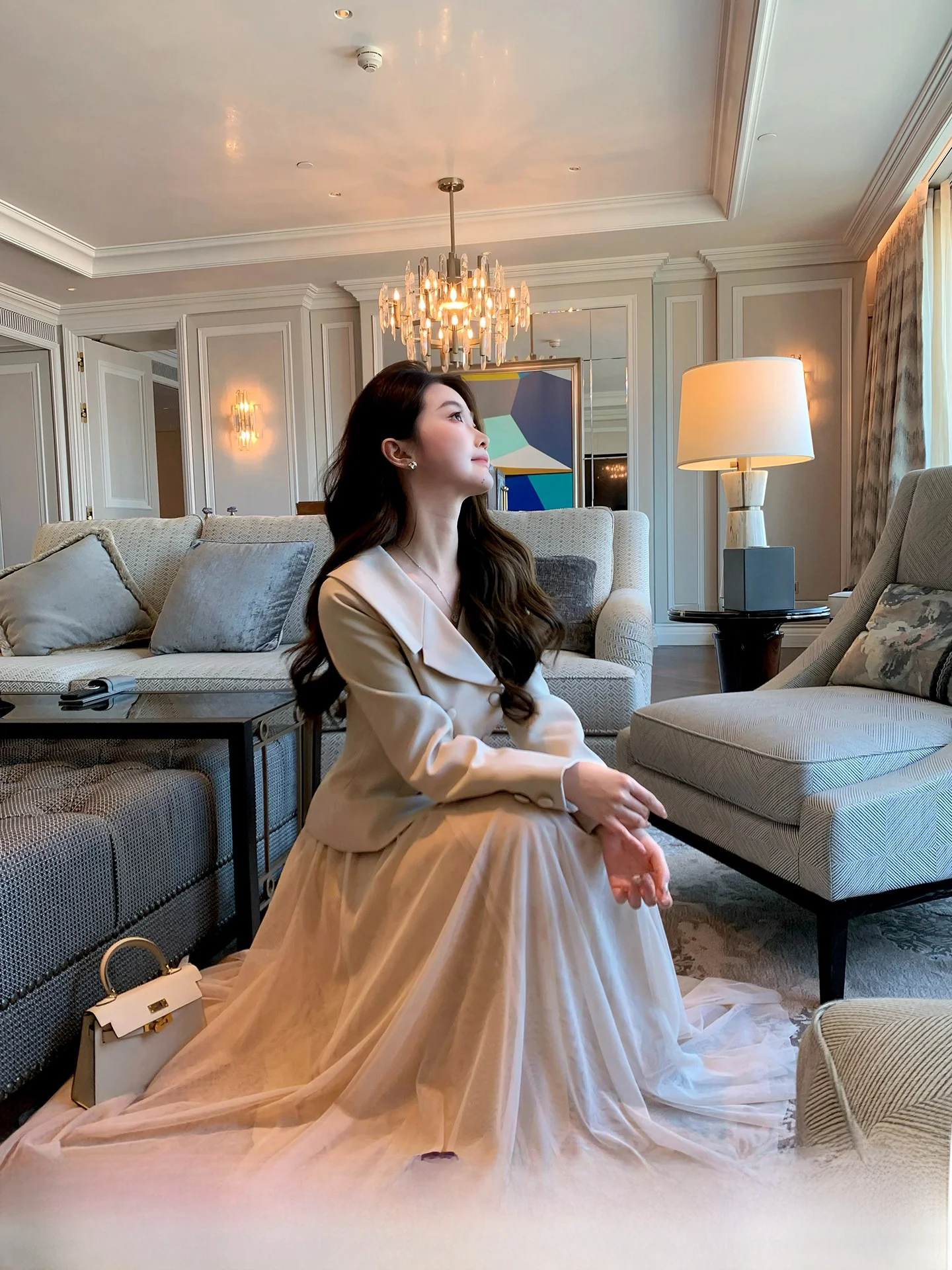 

Женская юбка Princ Sle с высокой талией, модная весенняя юбка А-силуэта миди из полиэстера, с драпировкой