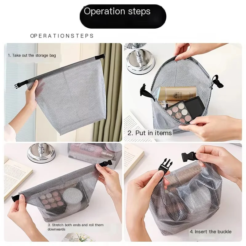 Waterproof Protable Large Capacity Storage Drawstring Bag Neutral Toiletry Bag Suitable for Gym and Bathroom Toiletries Summer