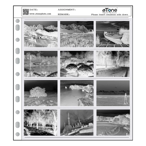 30/50/100 Uds eTone 120 bolsas de película negativa páginas de almacenamiento sin ácido conservantes de película en blanco y negro hoja de almacenamiento de archivo con álbum