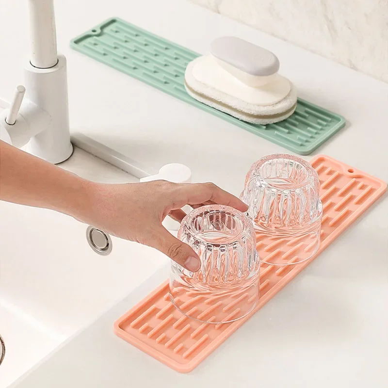 وسادة سيليكون مانعة للانزلاق ، صينية حوض ، سجادة واقية من أدوات المطبخ ، سجادة تصريف تجفيف ، سجادة تخزين ، صحن 55: 35