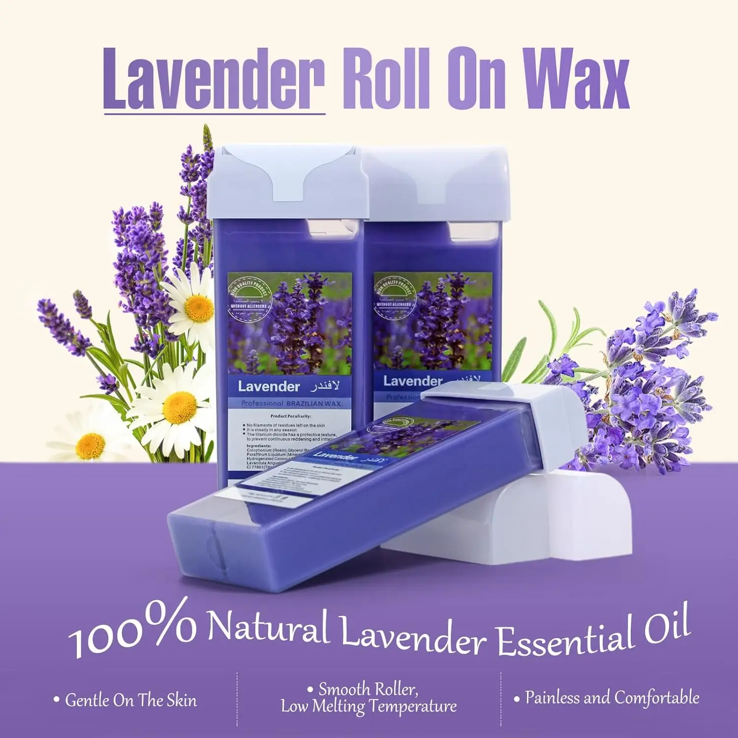 لفة على إعادة تعبئة إزالة الشعر الشمع غير مؤلم مزيل الشعر الشمع الأسطوانة شمع الورد إزالة شعر الجسم لأي لفة على خرطوشة شمع أكثر دفئا #4