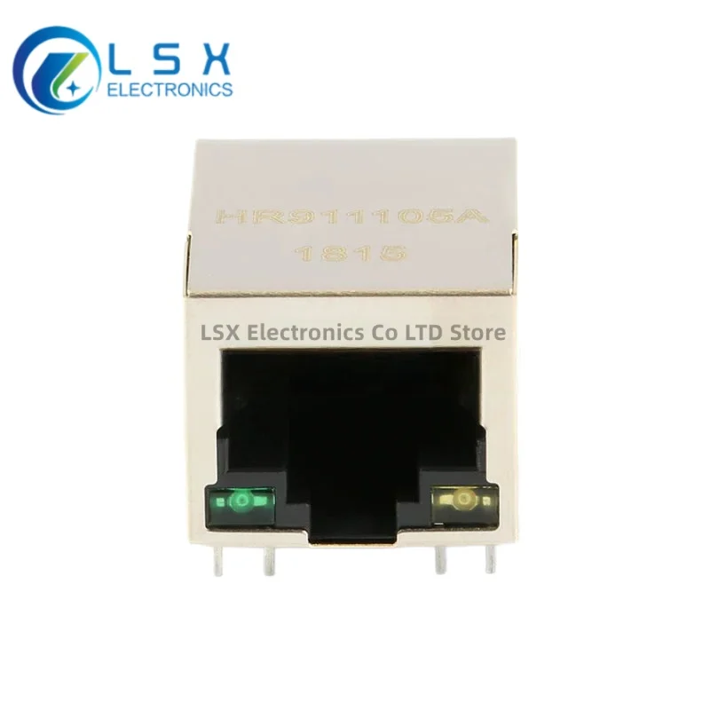 50PCS HR911105A RJ45 socket - with LED lights, network isolation transformer, filter chip IC