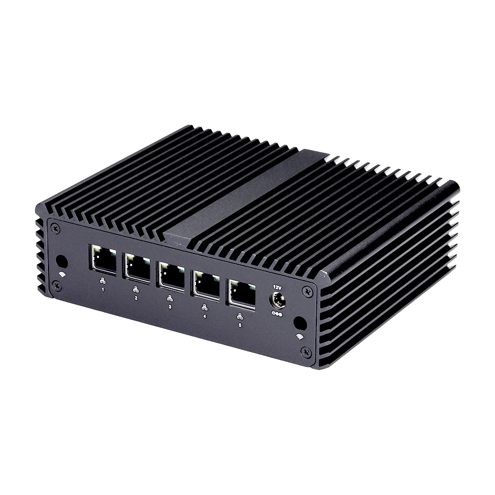 Qotom Mini PC Q700G5 Quad Core Celeron J4105 J4125 con computadora sin ventilador 5 LAN AES-NI