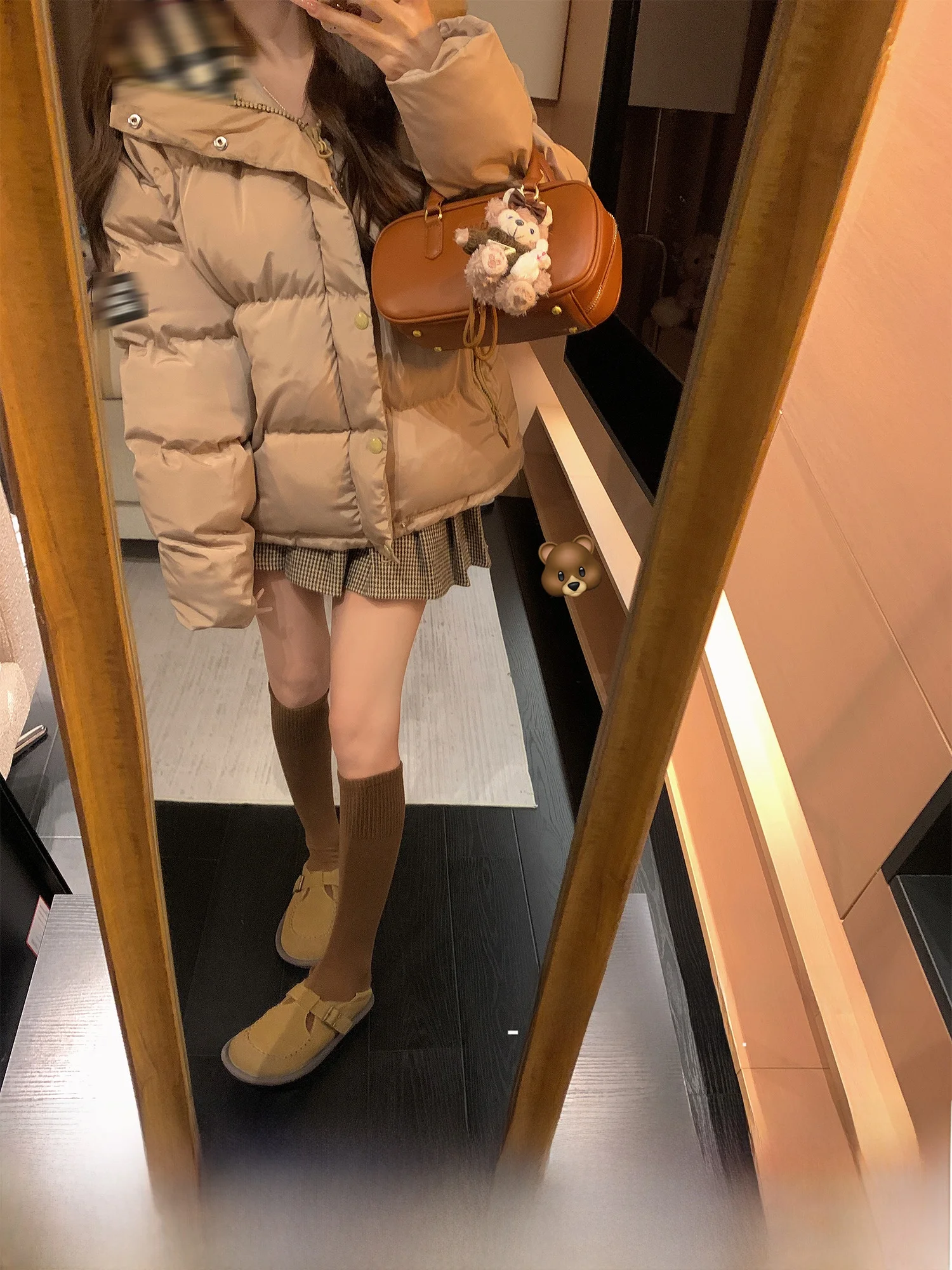 

i Color Plaid Splicing ort Thi Warm Women's Cotton Jaet DDXZ Evening id Patterned Hooded Winter Coat Korean Sle