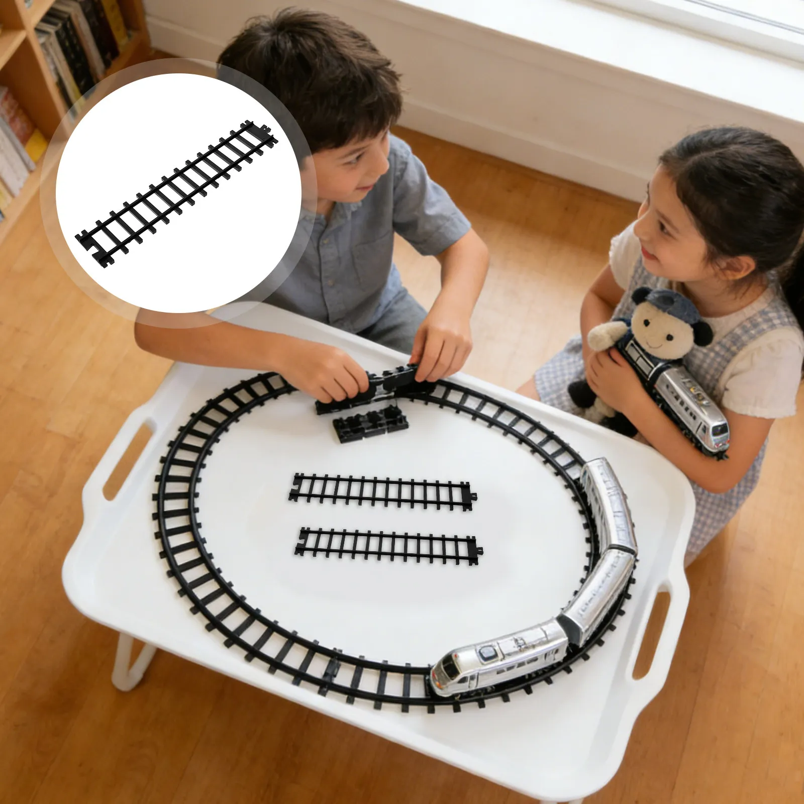6Pcs Plastic Train Track Connectors Precision Fit Railway Track Extension Accessories for Electric Trains Train Connectors