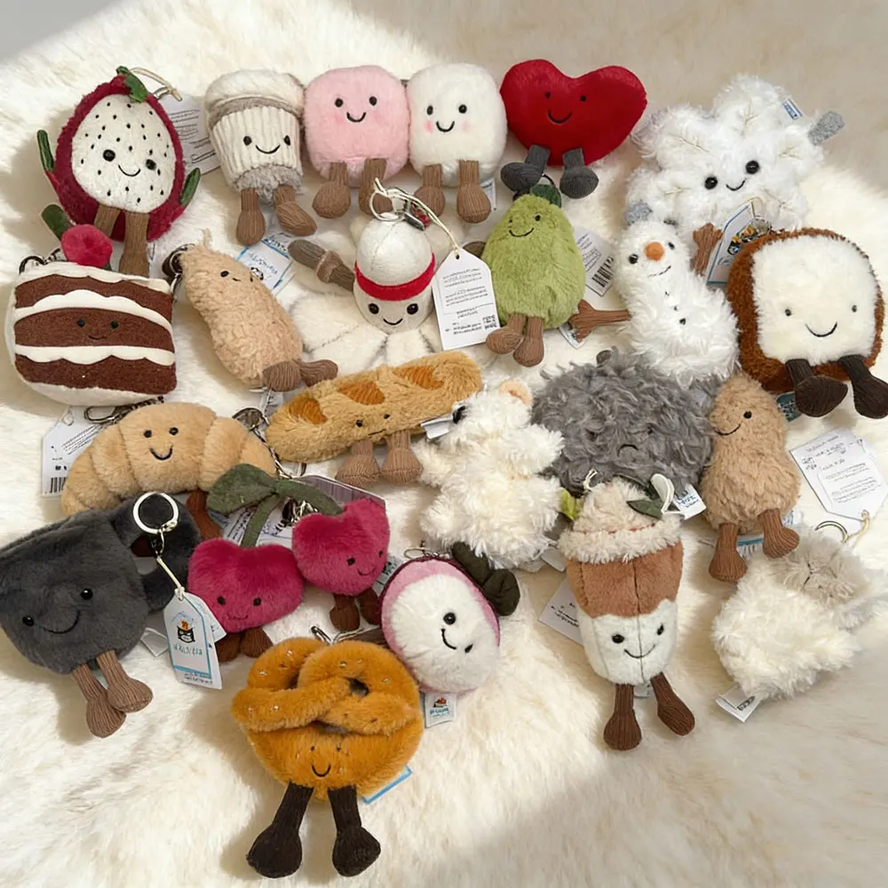 New JC label cute girl bag charm plush toy keychain, Kawaii plush toy, perfect as a birthday or Christmas gift.