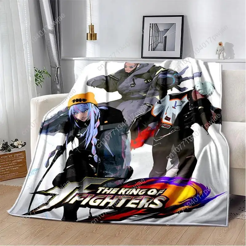 Fotografia 6: Kof anime macio pelúcia sofá cama jogando dos desenhos animados piquenique cobertores finos moderno cobertor de flanela capa Gedruckt Bettdecke Geschenk