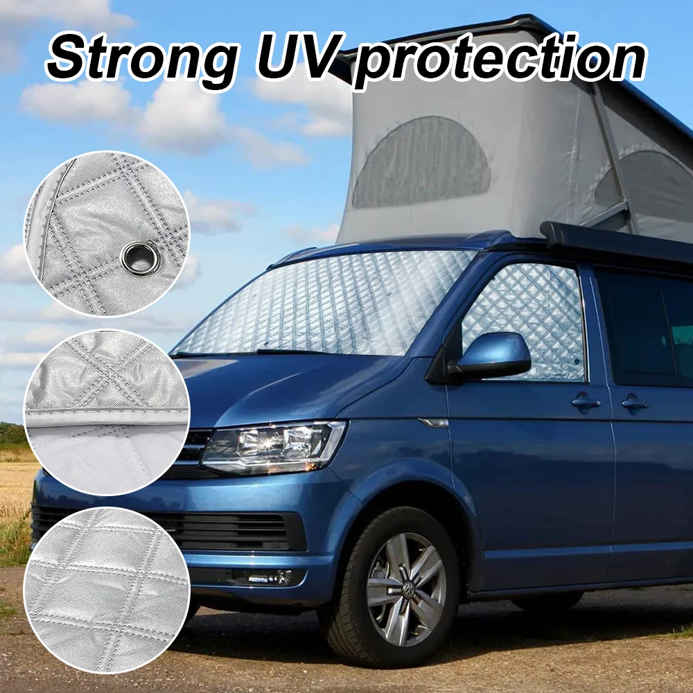 

1Set Summer Front Windshield Sunshade With Storage Bag For Vw T5 T6 Camper Vans Winter Exterior Snow Guards Auto Accessories