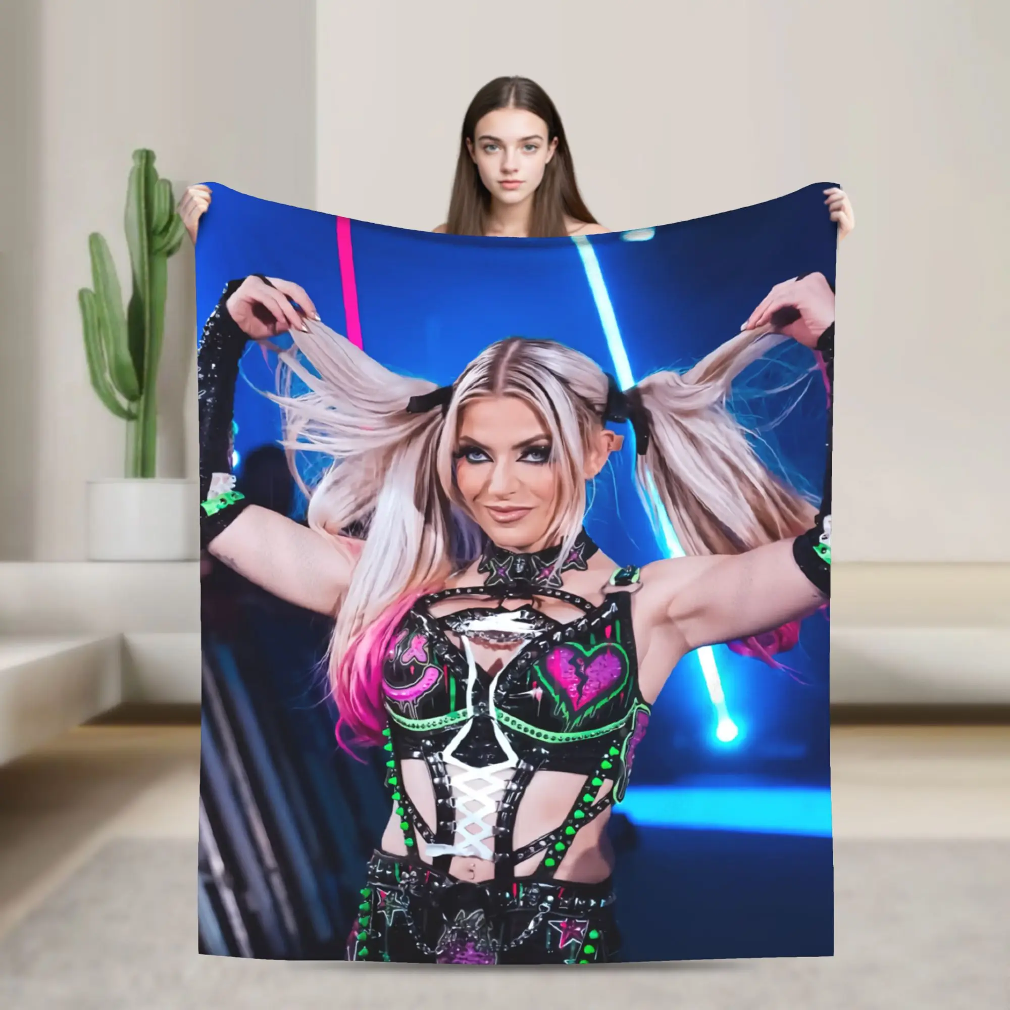 A-Alexa Bliss Blanket Ultra Soft Wrestler  Throw Blankets for Couch 50x60 Inch Multiple Sizes Bedding Throws