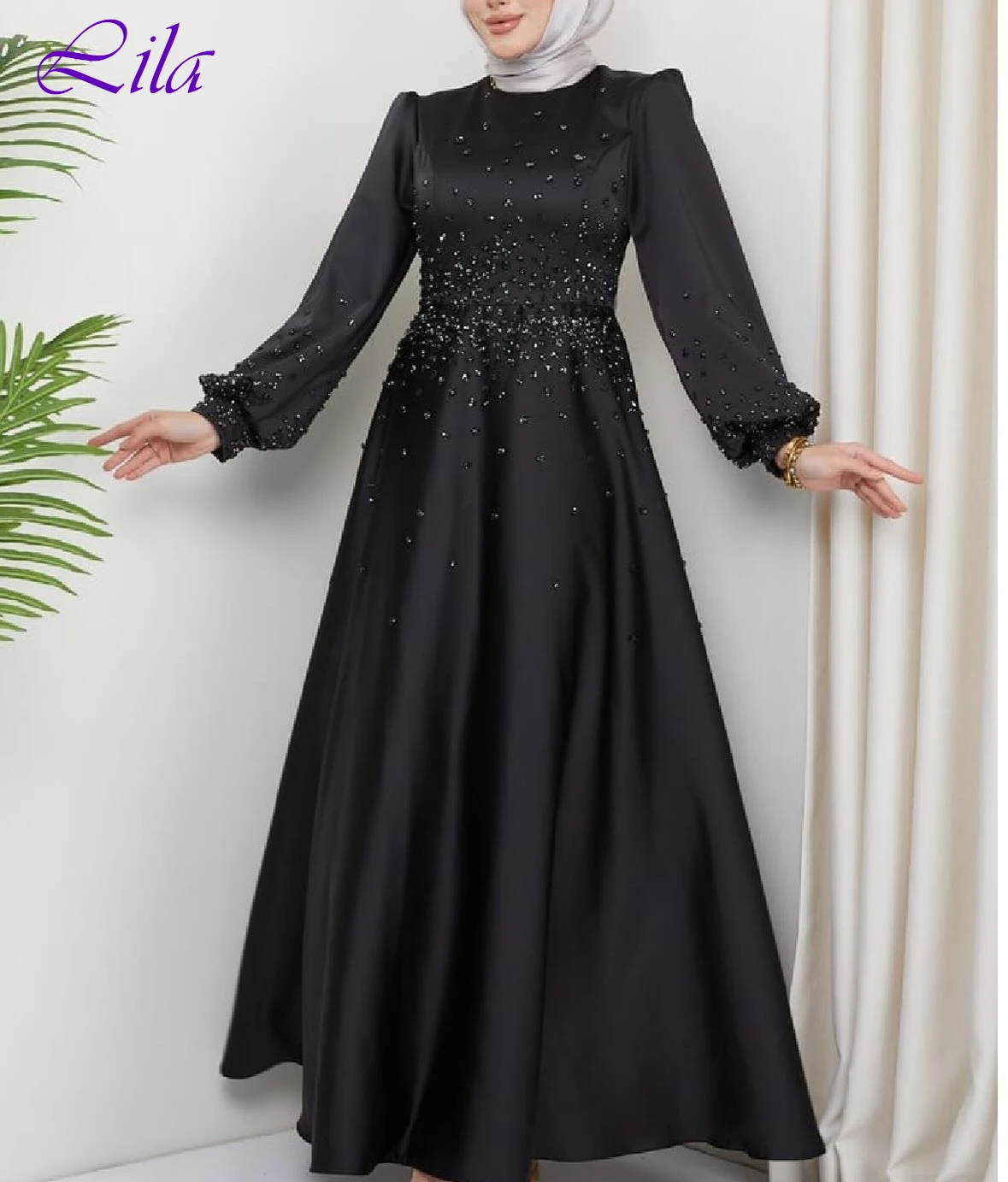 

Элегантное нежное вечернее платье трапециевидной формы с круглым вырезом и длинными рукавами по индивидуальному заказу, модные современные платья знаменитостей, темпераментное платье для выпускного вечера