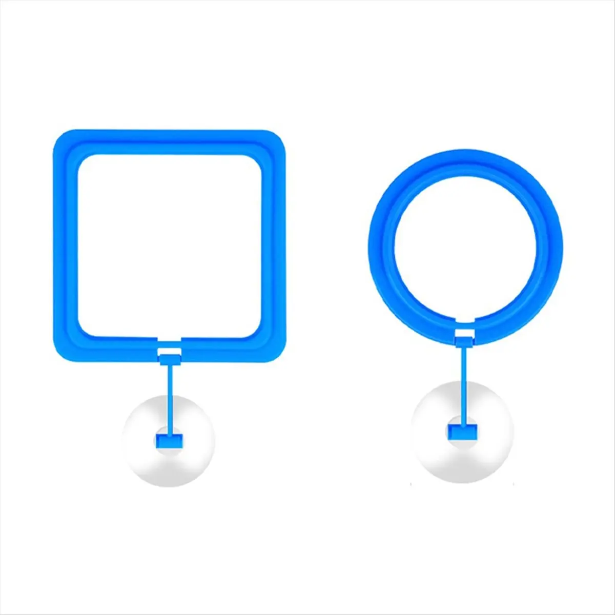 KSOL Fish Feeding Ring Floating Food Feeder Circle with Suction Cup Easy to Install Aquarium Blue