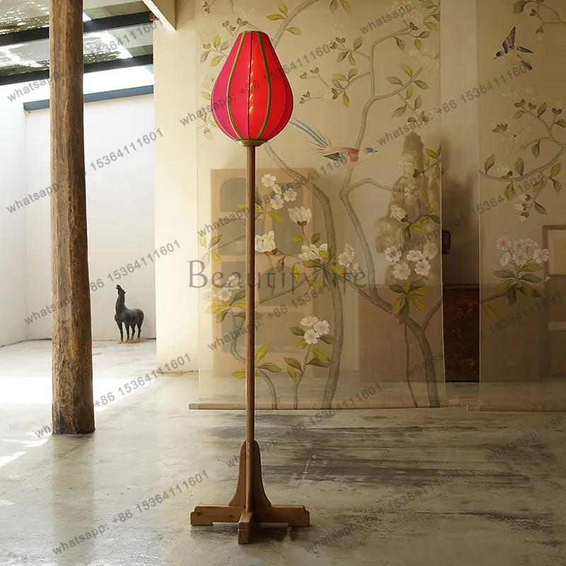 

t new Chinese retro solid wood vertical bedroom living room study sofa next to the atmosphere floor ornament