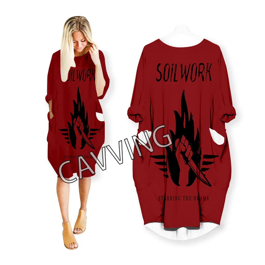 CAVVING Baju Lucu Fashion Band SOILWORK Gambar Cetak 3D Setelan Atasan Harajuku Pakaian Wanita Rok Gaun Lengan Panjang