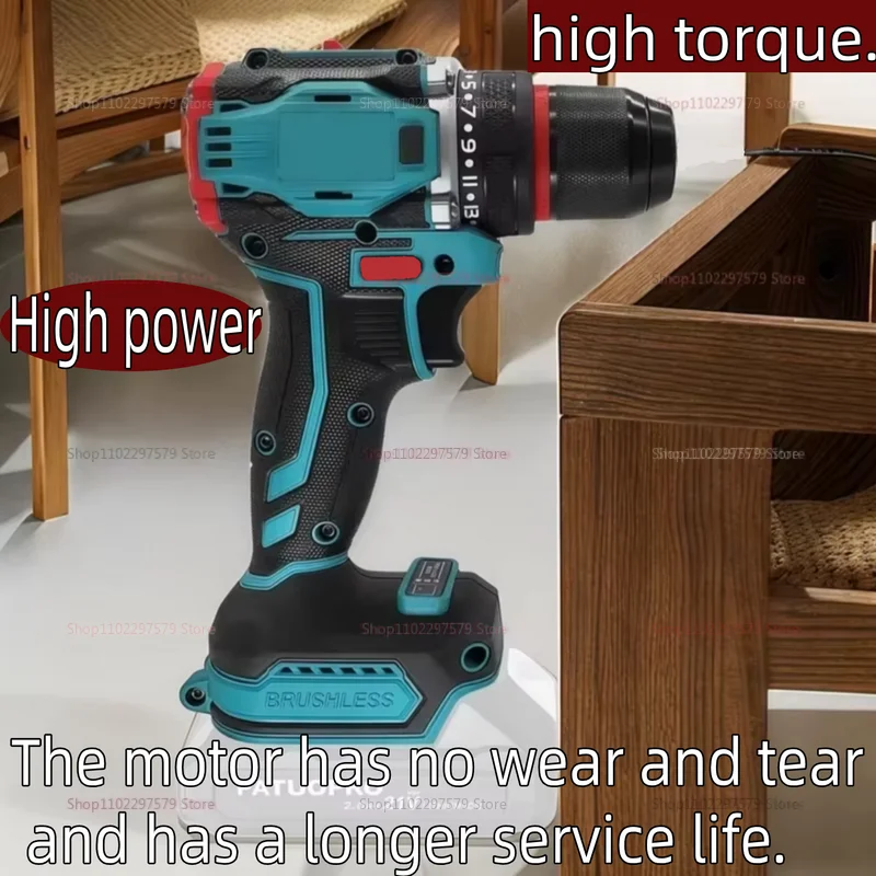 مثقاب كهربائي ومفك براغي لاسلكي بدون فرش أداة طاقة تأثير سرعتين للمنزل DIY والمهنية مع بدون بطارية تستخدم 21 فولت