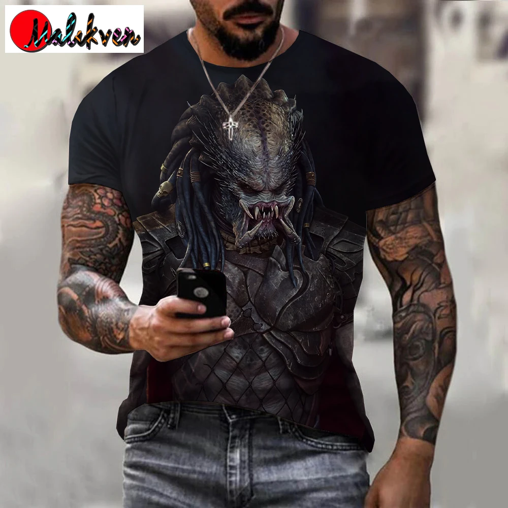 New Movie Predator 3D T Shirt Men Women Streetwear Oversized Tops Summer Fashion Casual Short Sleeve Cool T Shirt 6XL