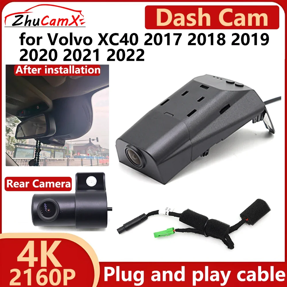 

ZhuCamX for Volvo XC40 2017 2018 2019 2020 2021 2022 4K UHD 2160P Car DVR Dash Cam Camera Night Vision Recorder Plug and play