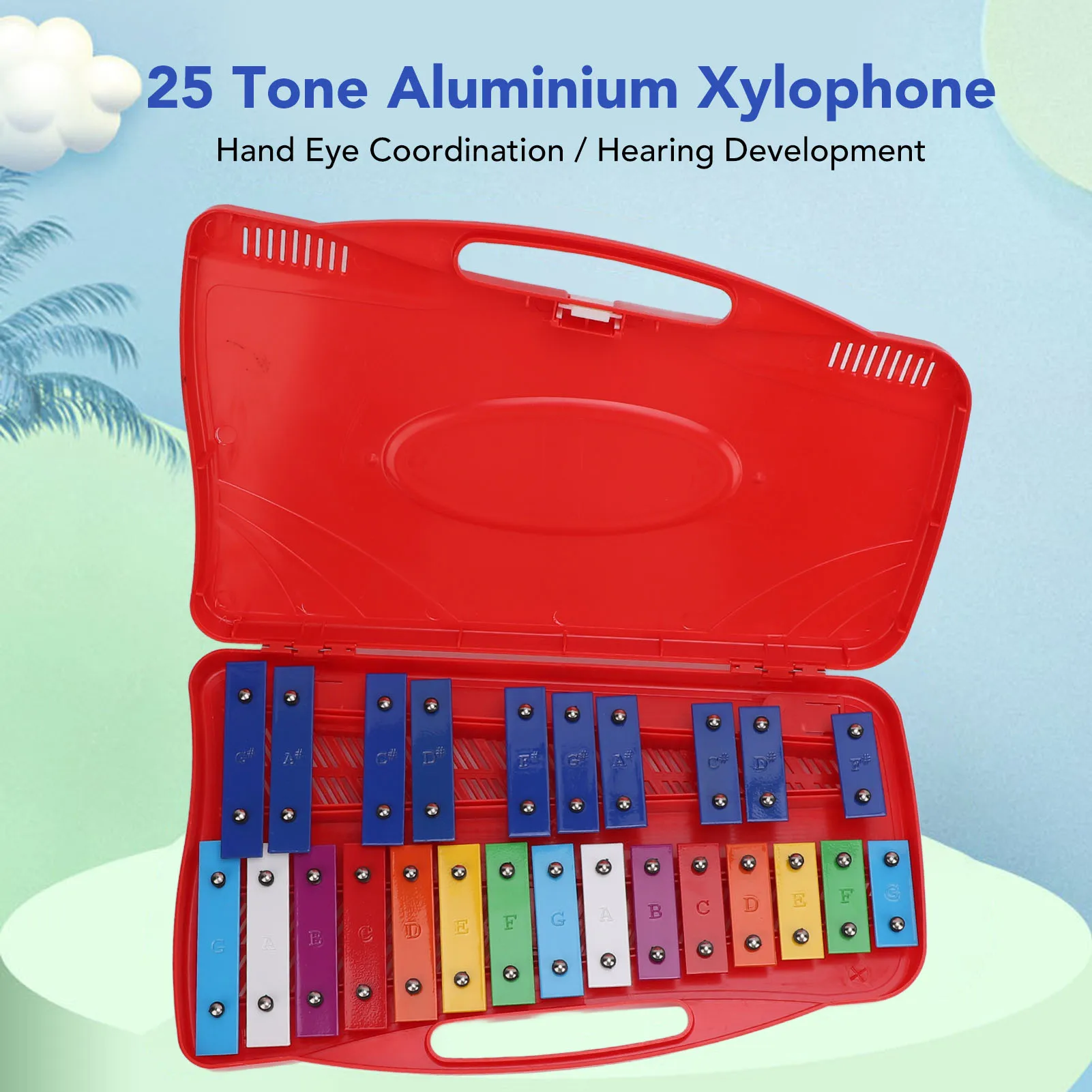 

Zk20 Kids Xylophone Aluminum Colorful 25 Note Professional Xylophone Instrument for Early Education