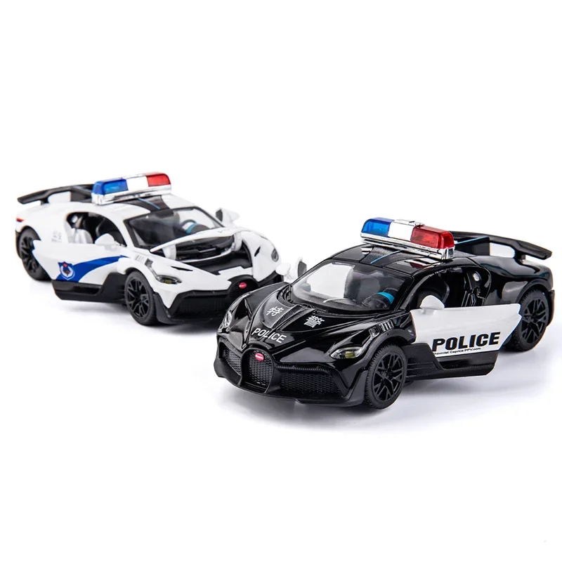 1/32 Maßstab Bugatti Divo Polizeiauto Druckguss Legierung zurückziehen Auto sammel bare Spielzeug Geschenke für Kinder