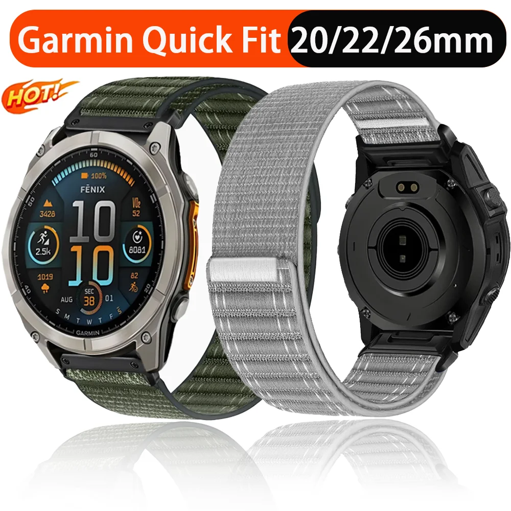 Quick Fit 20mm 22mm 26mm Wellenmuster Nylonarmband für Garmin Tactix8 Quatix8 Fenix8 51mm 47mm 43mm Armband Garmin 970 965 955 Handgelenksband