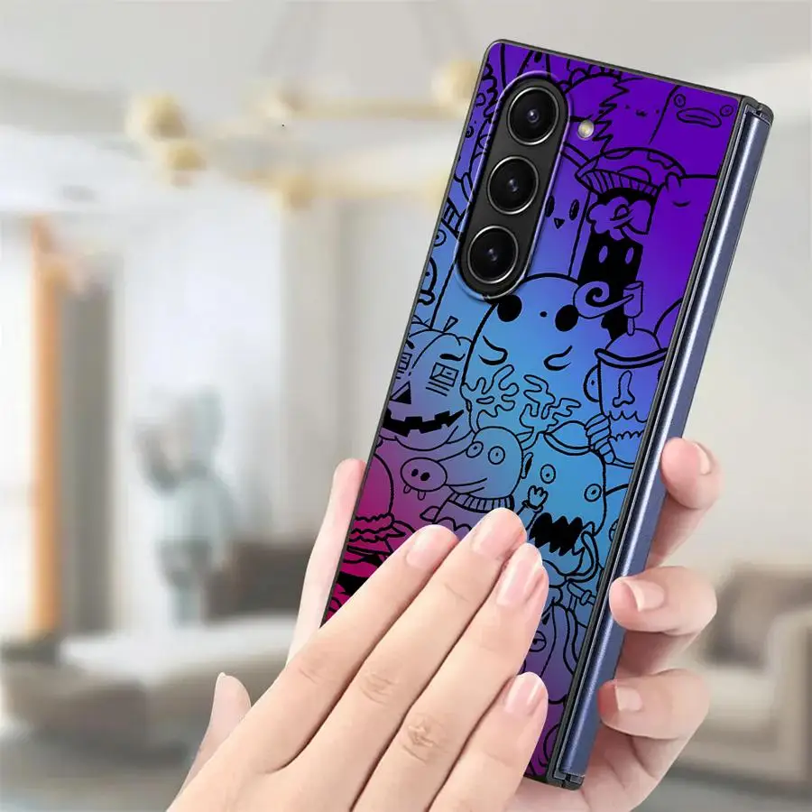 Back Phone Cover Case for Samsung Galaxy Z Fold 7 6 5 4 3 ZFold7 ZFold6 ZFold3 ZFold4 ZFold5 Monster Graffiti
