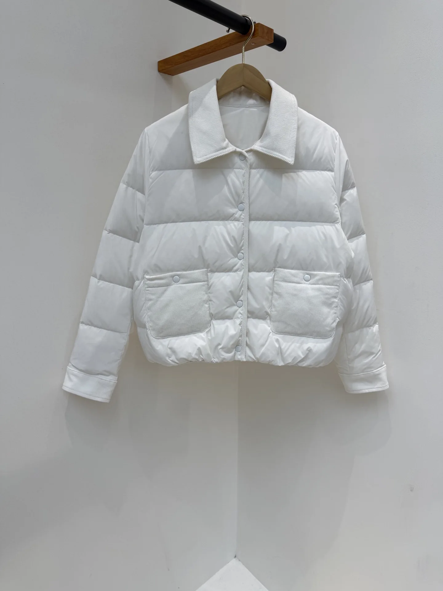 

Женский белый пуховик с отложным воротником и длинным рукавом, однобортное однобортное однотонное модное теплое пальто