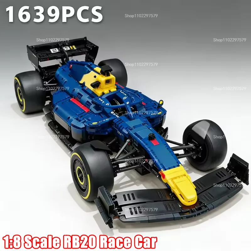 New 1:8 Scale Technology 1361/1639PCS SF-24 RB20 Race Cars Speed Champions Detailed Build Model Car MOC Display Vehicle Collecti