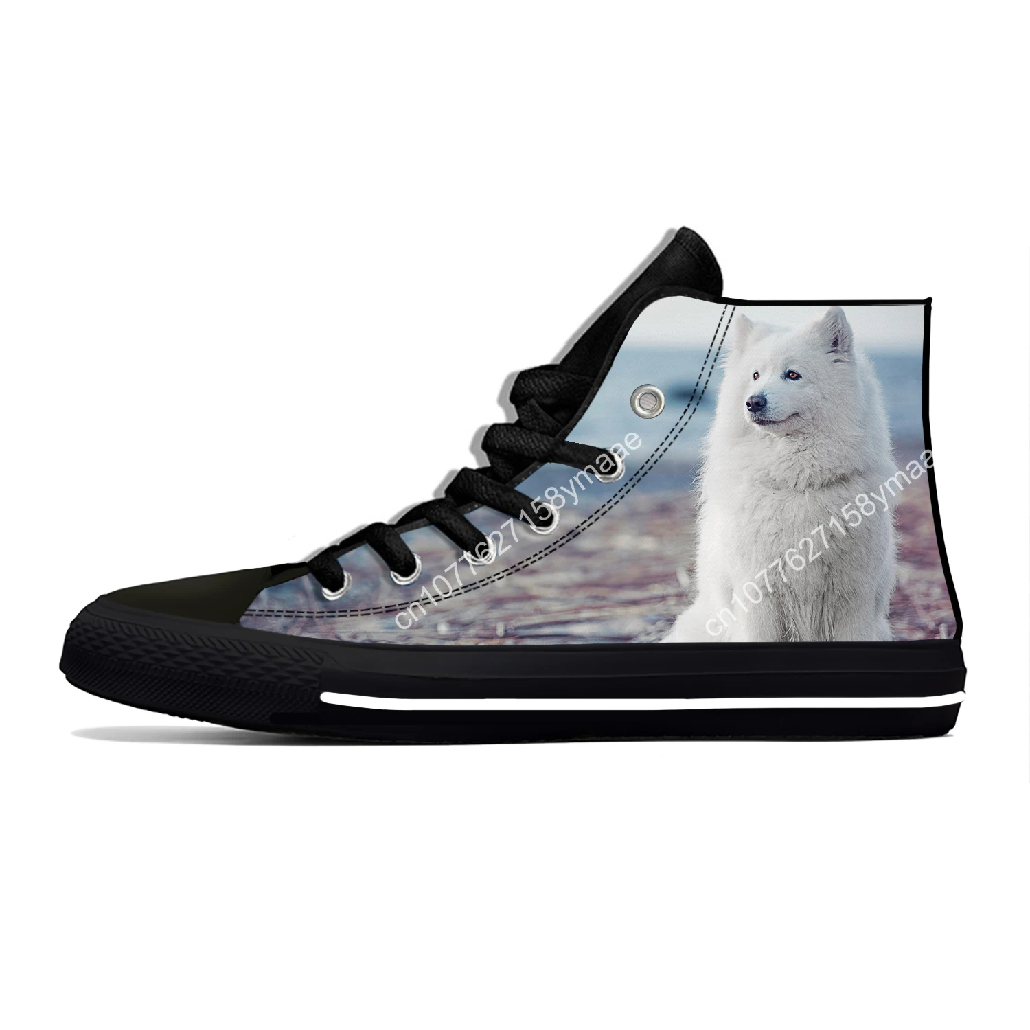 Hot Summer American Eskimo Dog Cut Kawaii Fashion Lightweight High Top Cool Canvas Shoes Men Women Casual Sneakers Board Shoes