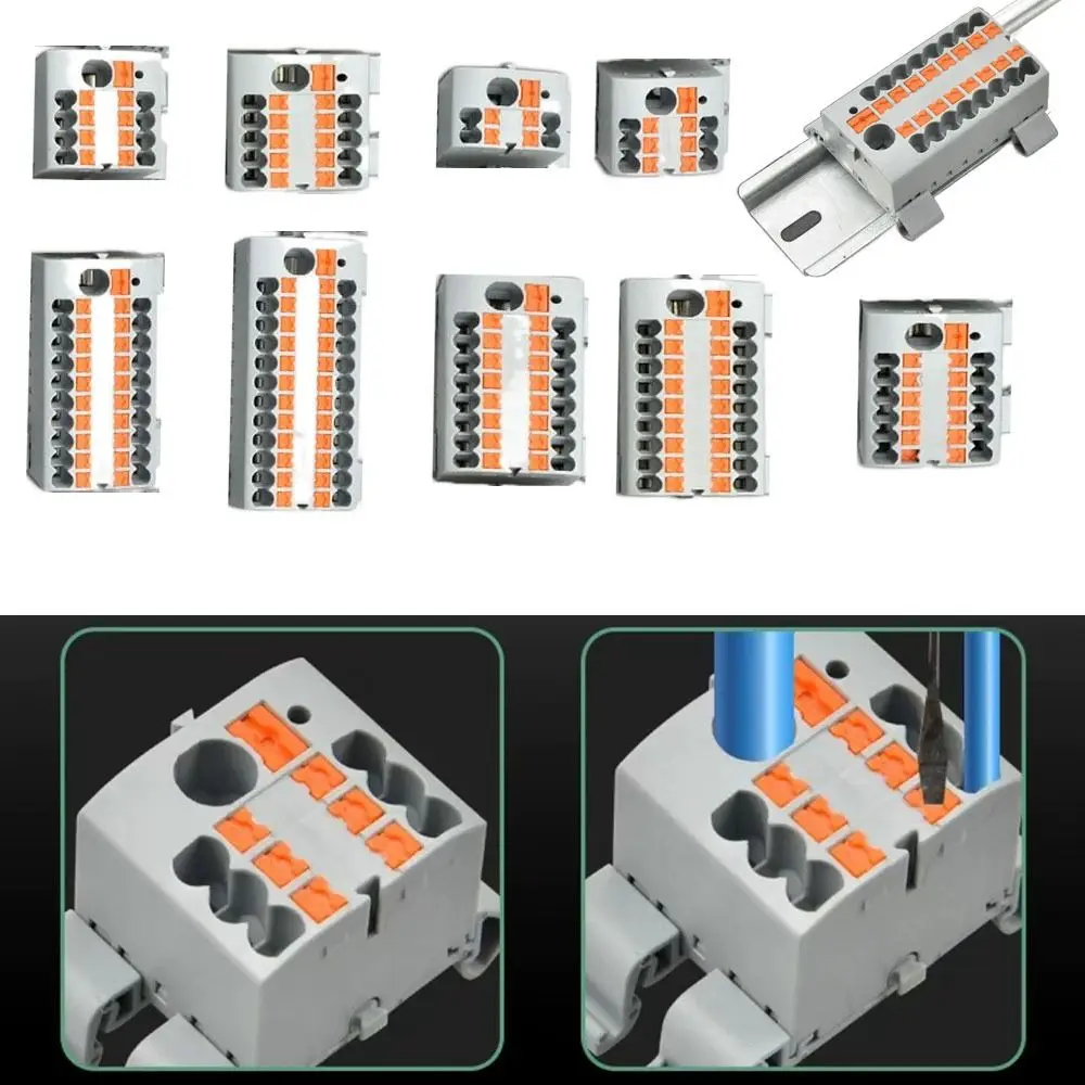 PTFIX 2.5mm Push-in Terminal Block Connector 2/3/4/5/6/7/8/9/10P Connection with Fixing Hole Wire Electrical Connectors