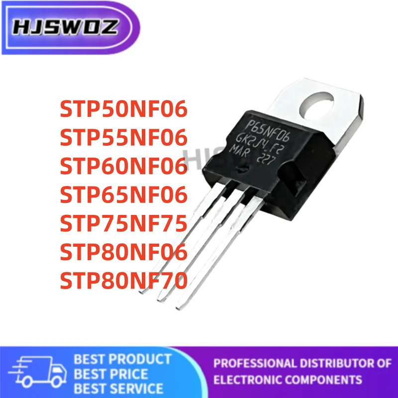 10PCS New STP50NF06 STP55NF06 STP60NF06 STP65NF06 STP75NF75 STP80NF06 STP80NF70 TO-220 MOS Transisitor