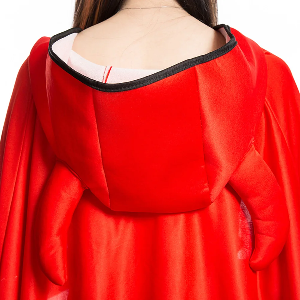Lange ossenhoorn Rode Party Capes Capuchon Mantels Voor Halloween Cosplay Kostuumfeest (Rood)