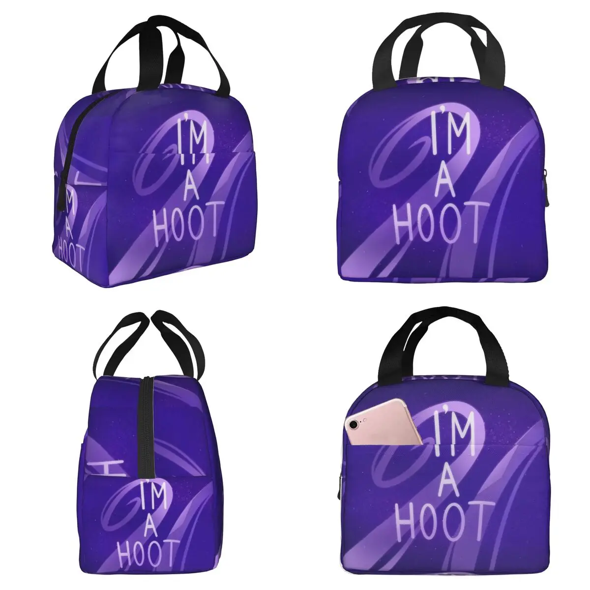 Helluva Boss Stolas's I'm A Hoot Mug Bolsa térmica para el almuerzo para mujer, caja térmica para oficina, caja térmica para comida, contenedor para loncheras