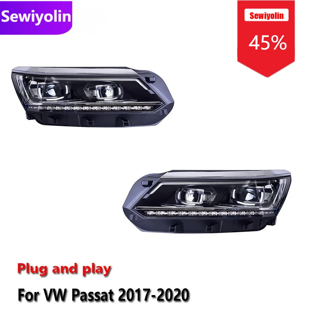 

Car DRL LED Headlight Assemblies For Volkswagen Passat B7 2017-2020 Fog DRL Brake Turn Signal Lamp Plug And Play