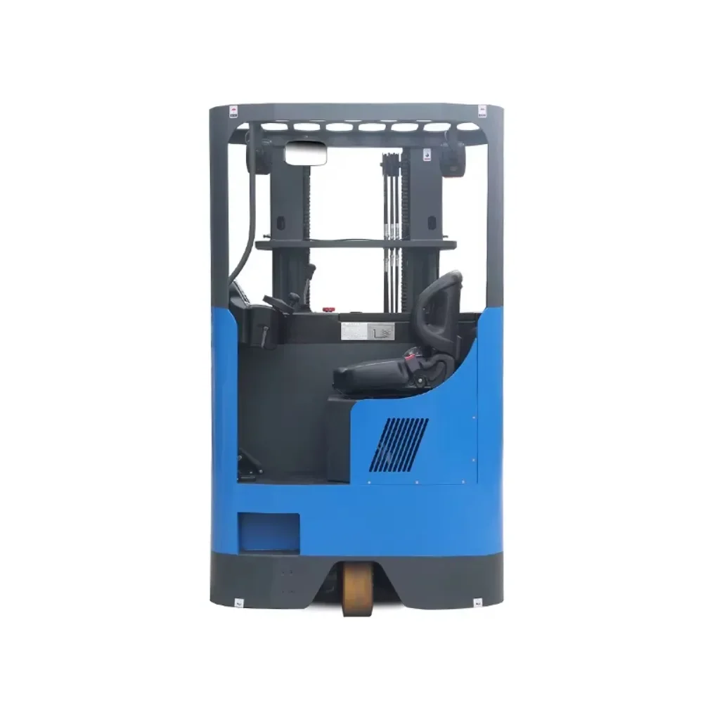 Electric Reach Truck Forklift 1.5T Capacity Narrow Aisle Stacker Lift for Warehouse Storage High Rack Loading Operations