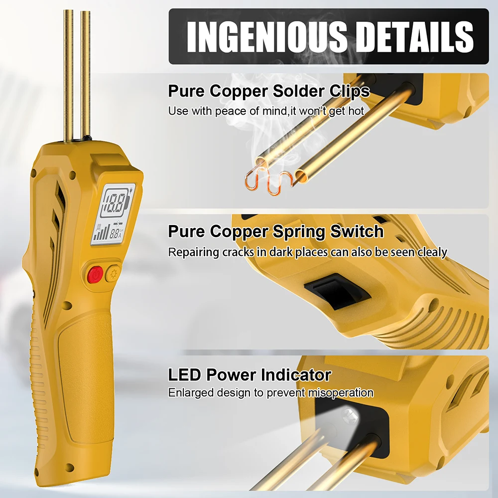 

LCD Display Plastic Welding Machine 500W Wireless Plastic Welding Torch Handheld Plastic Welder Gun Hot Stapler Car Repair Tool