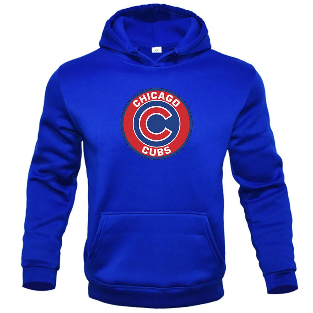 \'Chicago CUBS\' Men\'s Autumn Winter Fleece Hoodie Casual Sports Outdoor Fitness Slim Hoodie Men\'s Fashion Hot Sale Letter Print