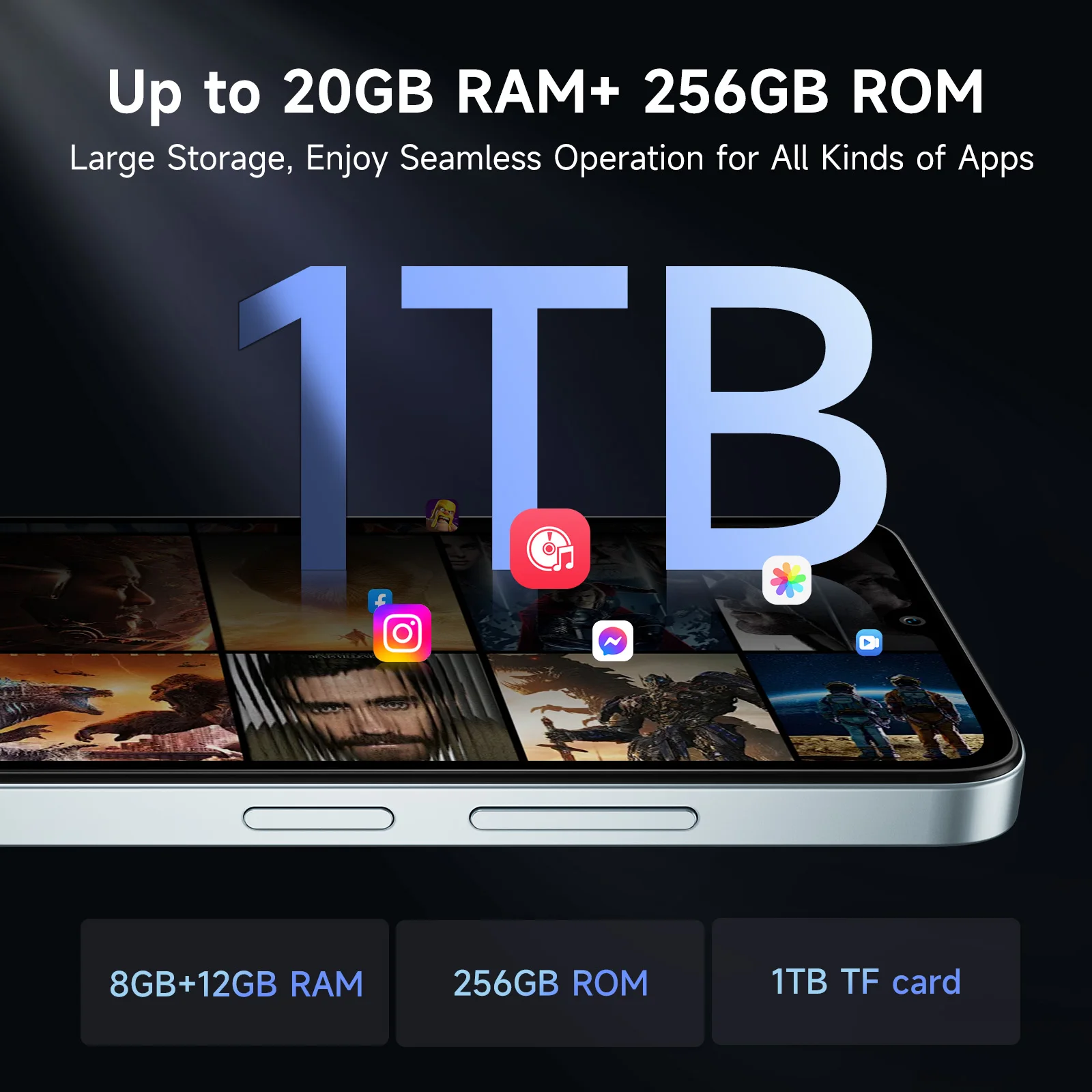 Fossibot S2 Smartphone 5000mAh Battery 50MP Main Camera UP to 20GB+256GB Phone Helio G85 Octa-core Android 14 NFC Cell Phone