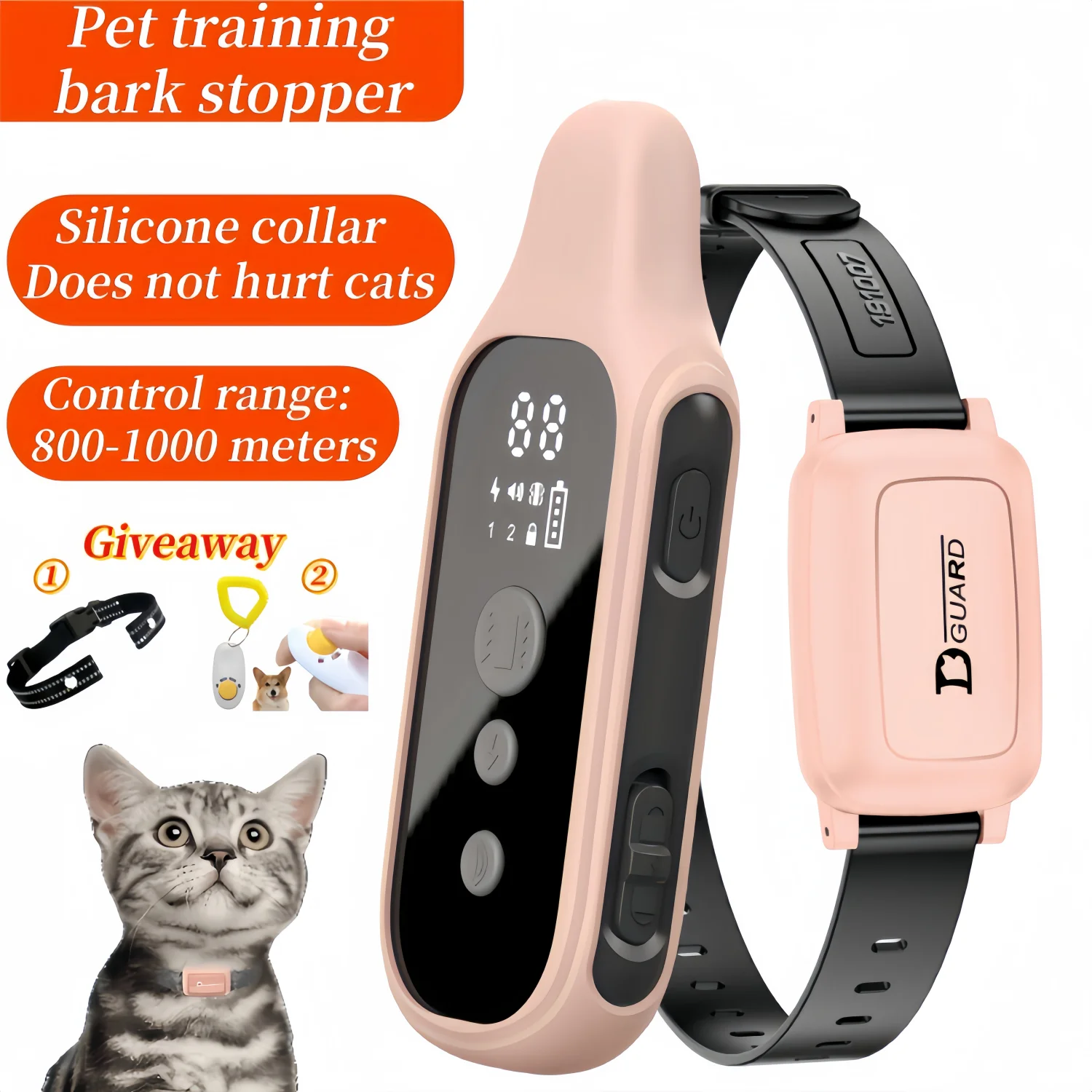 

YHLC 800mm Cat Training Collar,Cat Shock Collar with Remote ,Cat Stop Meowing Collar, Cat Remote Control Collar Pet Products