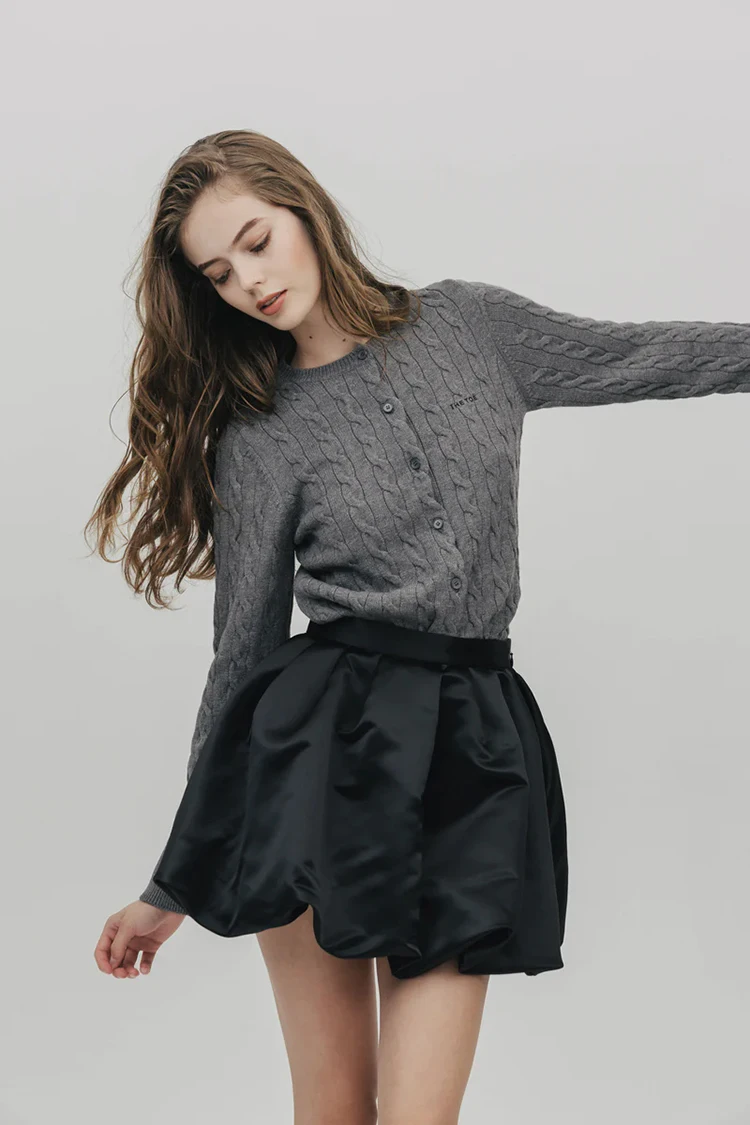 Lautaro Spring Summer Sweet Cute Soft Shiny Satin Mini Bud Skirt Women with Shorts High Waist Short Luxury Designer Clothes