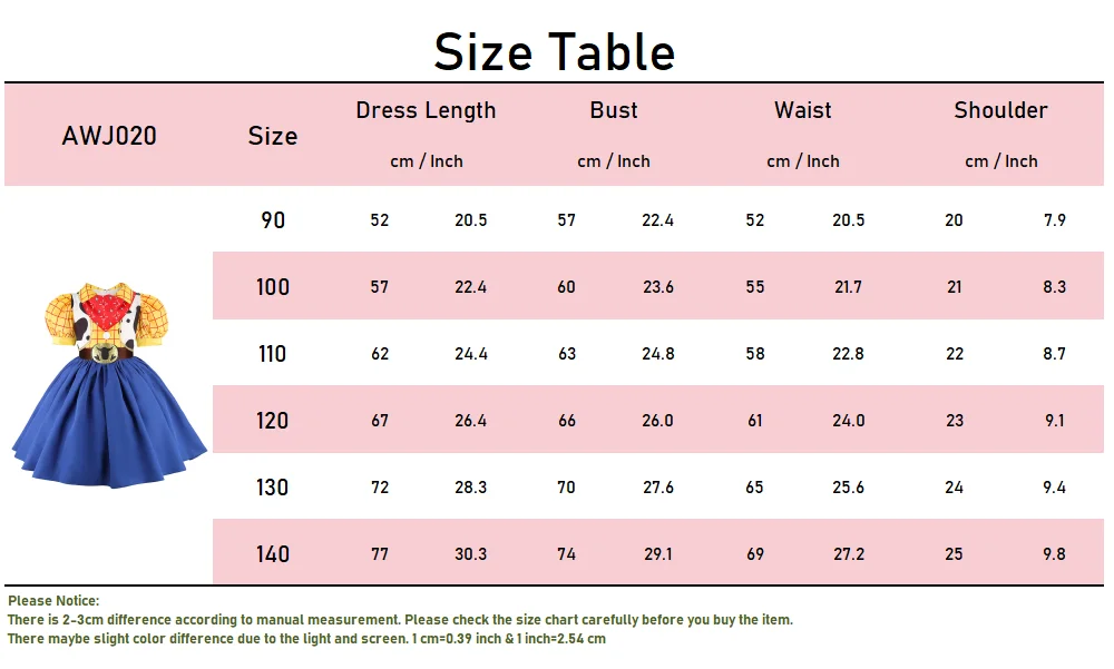 Kinder Jessie Cowgirl Cosplay Kleid Komplettset Mädchen Western Kariertes Puffärmel-Kostüm Halloween Geburtstag Party Festliches Outfit – Detail 1