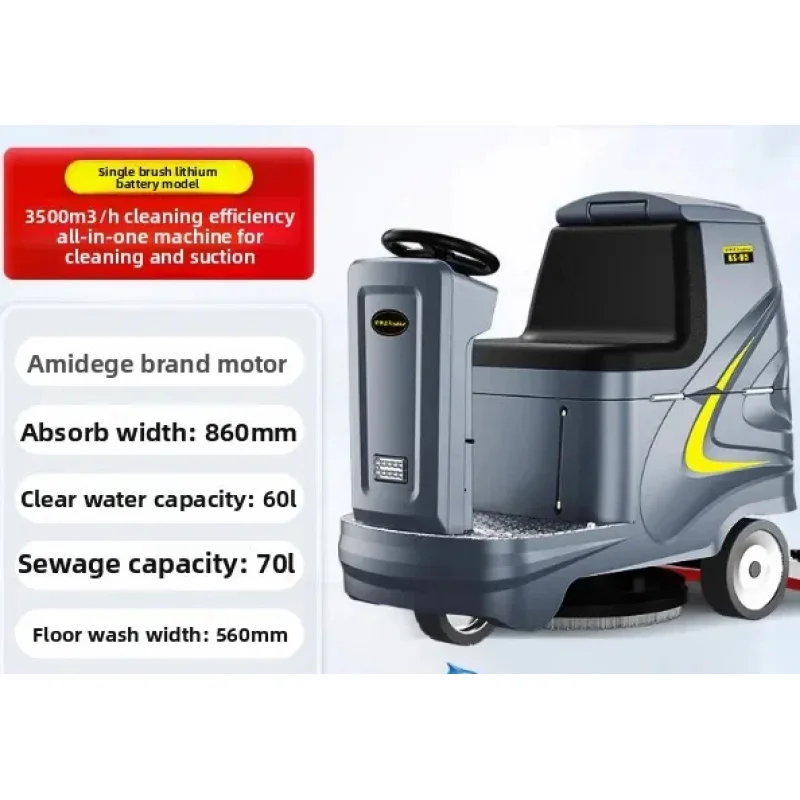Ride-On Floor Scrubber Industrial Scrubber Shopping Mall Property Garage Factory Workshop Cleaning Equipment