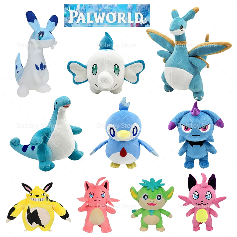 Palworld Stuffed Animal Brinquedos Infantis, Kawaii Elphidran, Depresso, Cattiva, Relaxaurus, Decoração do Quarto, Presentes de Aniversário, Novo