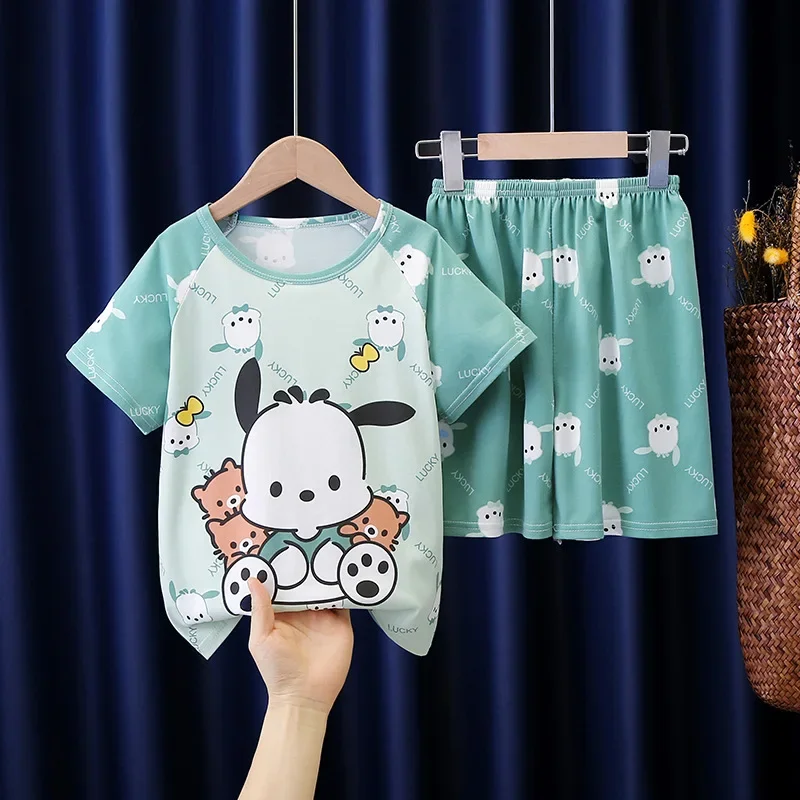 Ensembles de pyjamas d'été pour enfants, Mininstants, Cinnamoroll Anime mignon, Kuromi Pochacco, vêtements de nuit au lait pour enfants, cadeau pour fille et garçon, 2024