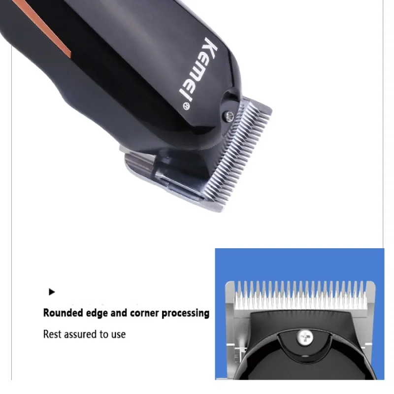 Kem- máquina de cortar cabelo profissional, KM-1756 elétrico, sem fio, recarregável, de alta potência, ideal para barber, fade, modelo