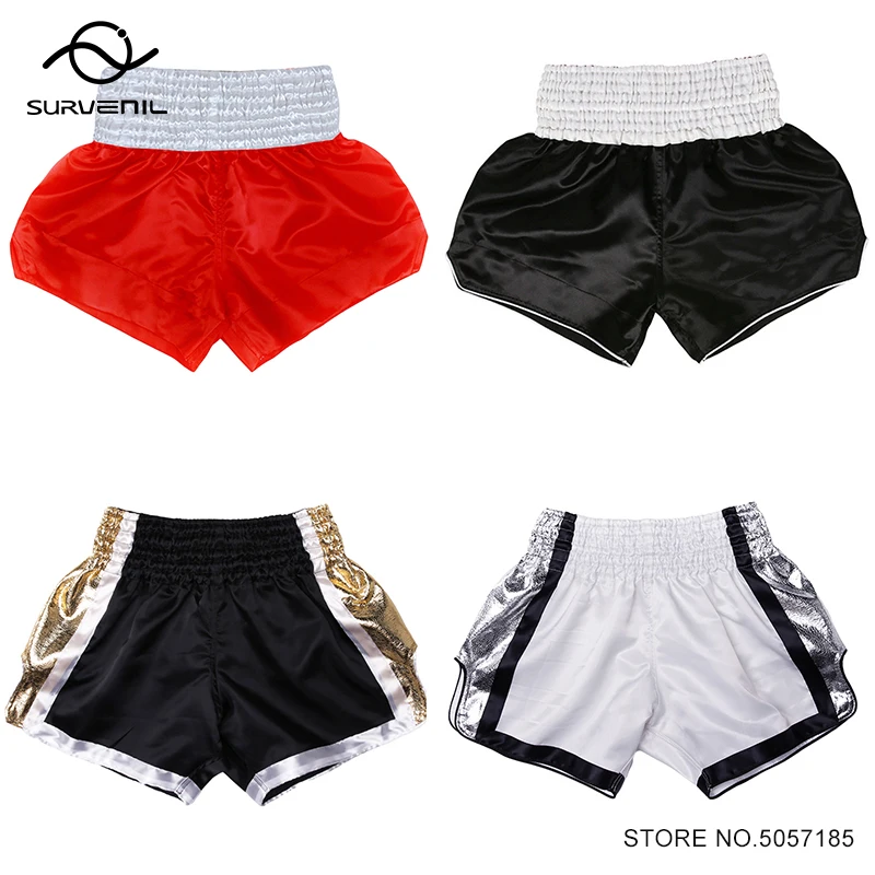 

Plain Muay Thai Shorts Solid Satin Kick Boxing Shorts Women Men Child No Logo Gym Cage Fight Sparring Grappling Kickboxing Pants