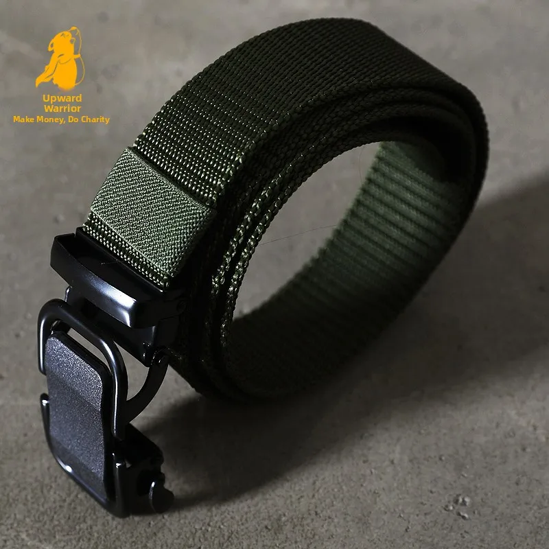Automatic Buckle Leather Belt Unisex Casual Fashion Training Pants Belt No Punching Required Versatile for Men And Women