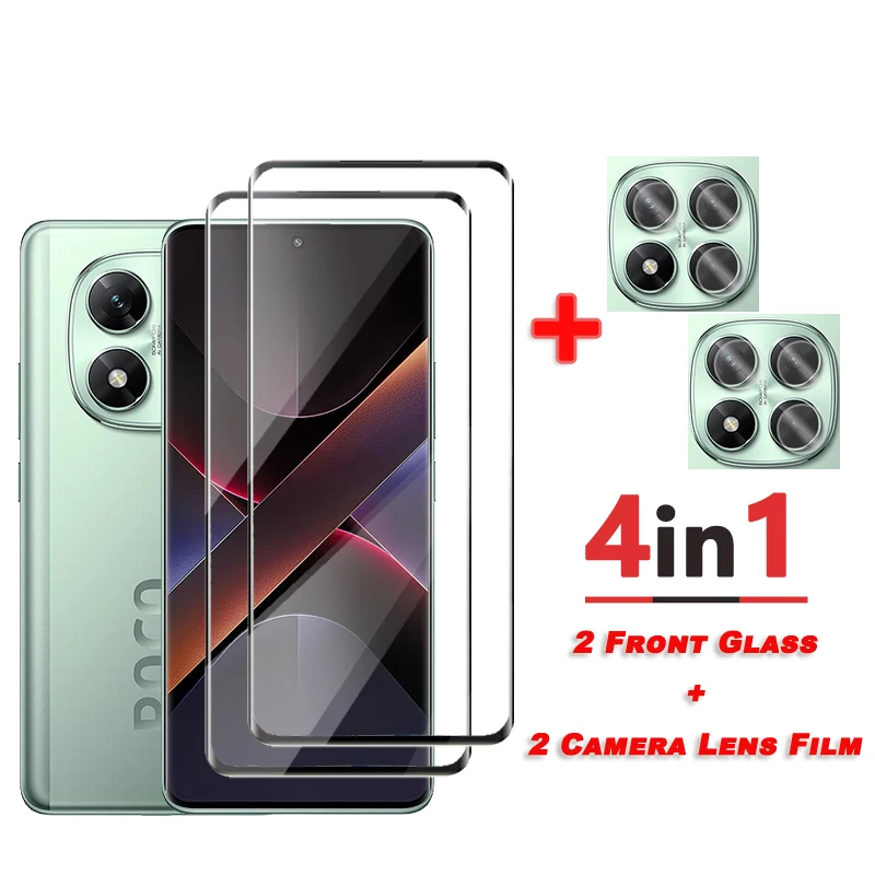 

3D Curved Tempered Glass For Xiaomi Poco X7 Glass Protective Film For Poco X7 HD Clear Screen Protector Camera Lens Protector