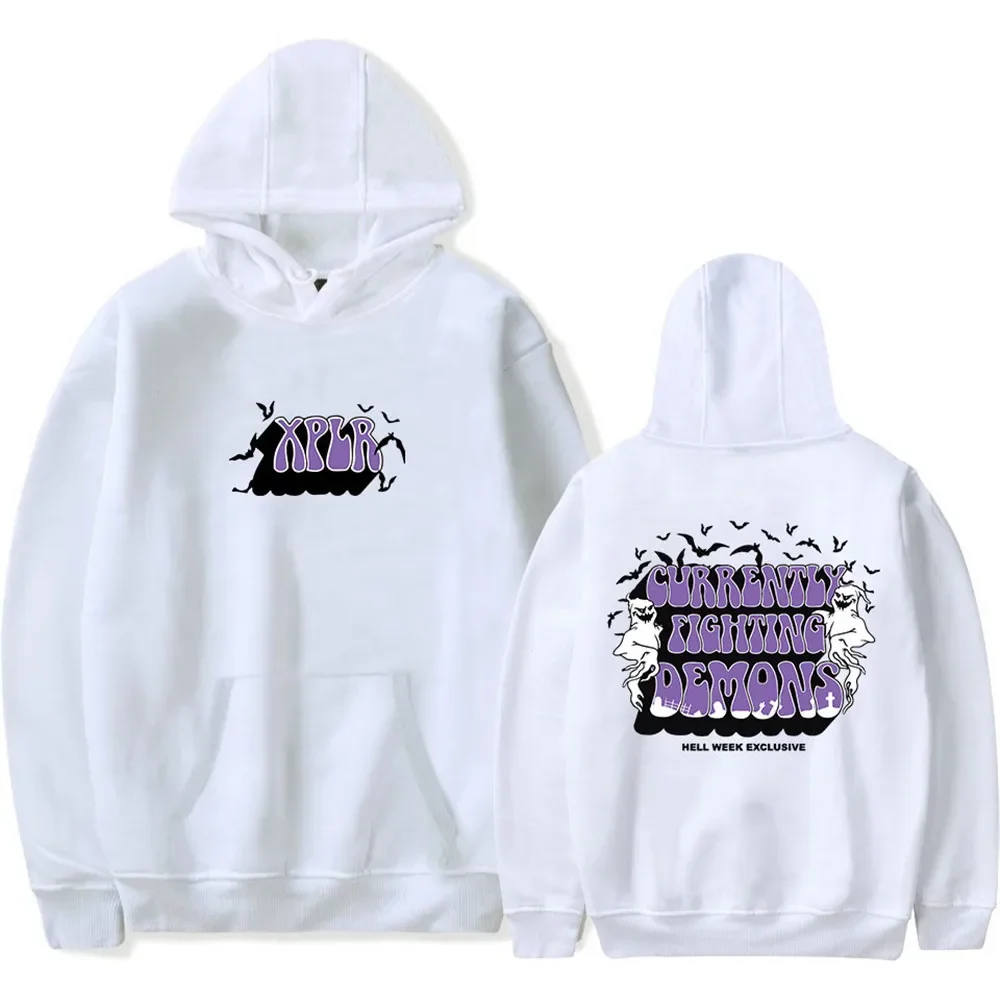 XPLR Sam and Colby Hell Week Battle Devil HW Halloween Merch هوديس للرجال والنساء ملابس رياضية كاجوال