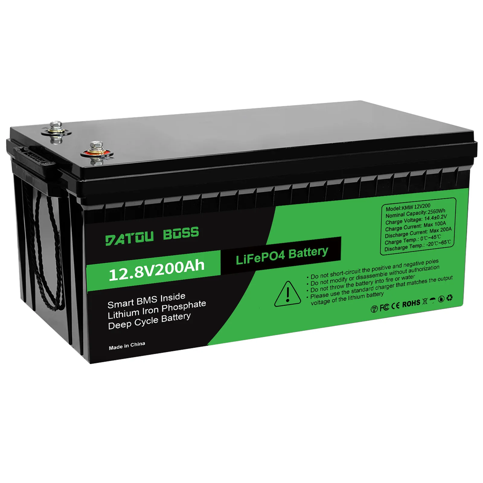 DATOUBOSS 12V 100Ah LiFePO4 Battery 1280Wh Lithium Battery with